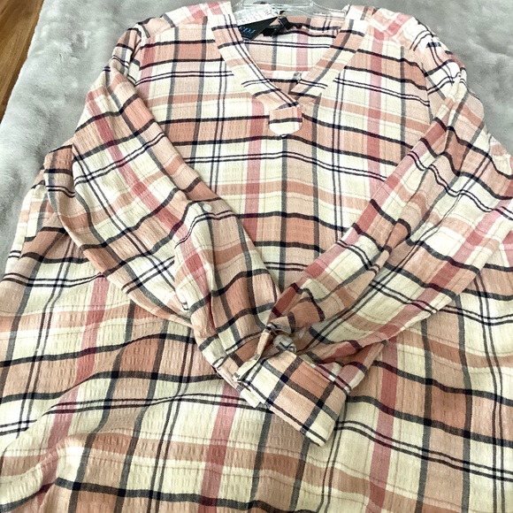 NWT French Dressing pink plaid tunic size XL - Picture 1 of 10